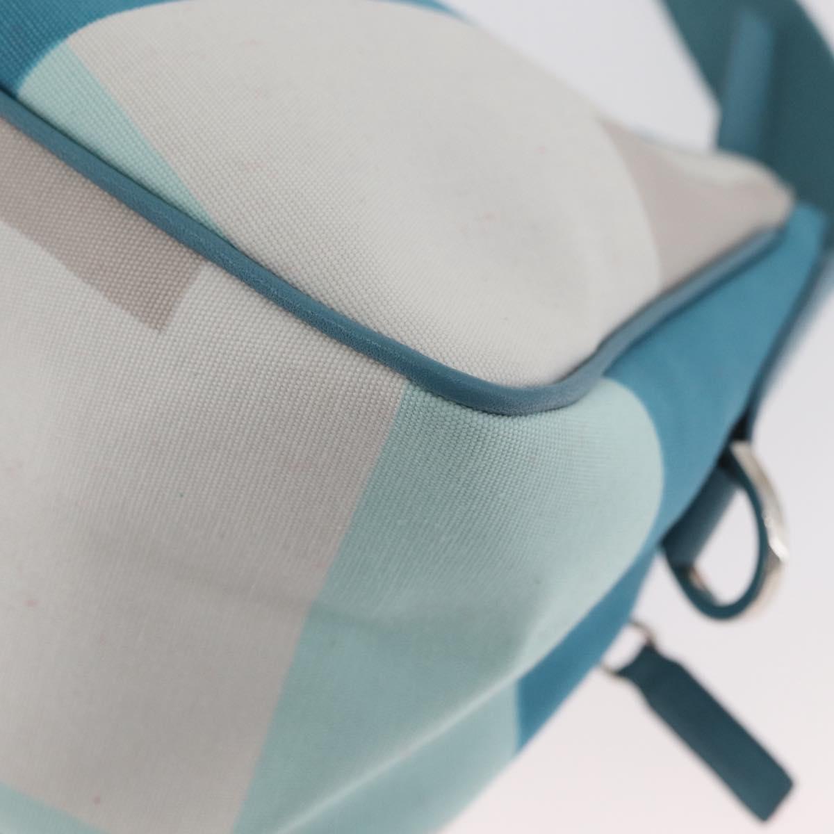 BALLY Shoulder Bag Canvas Baby Blue Silver Auth am11137A