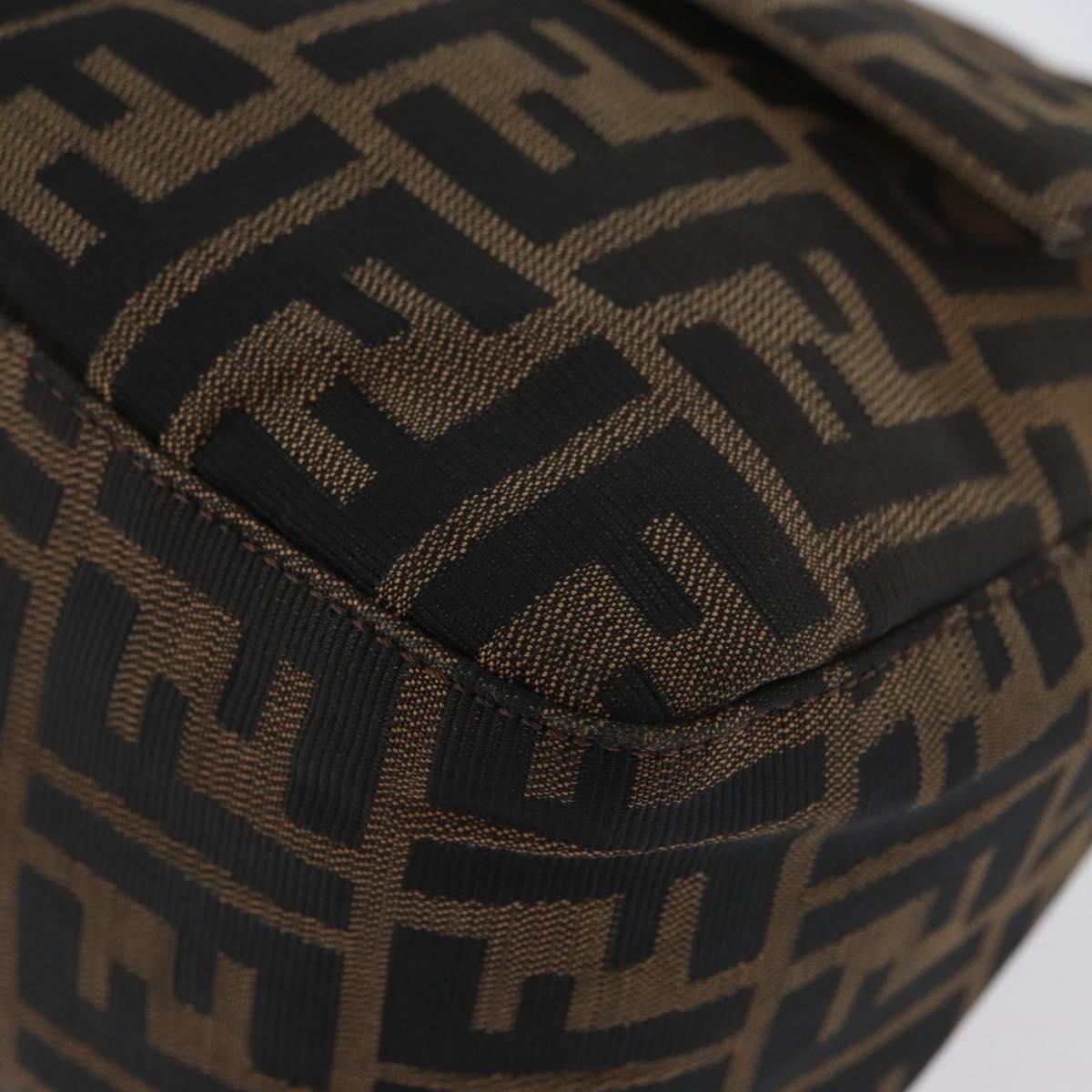 FENDI Zucca Canvas Mamma Baguette Shoulder Bag Brown Black Auth am11141A