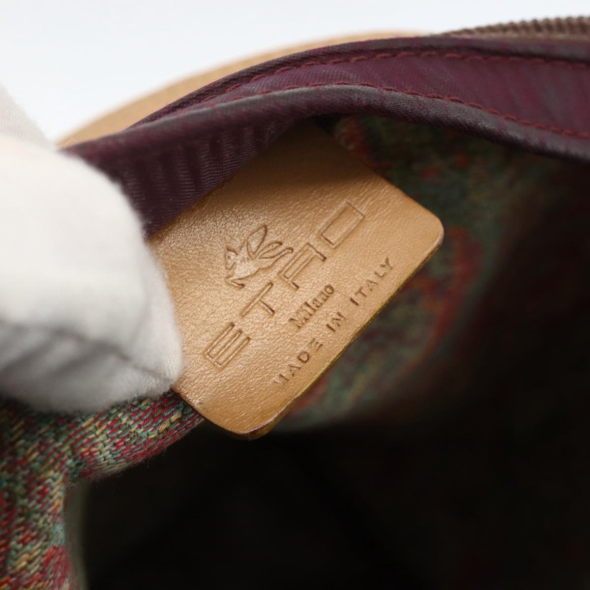 ETRO Paisley Tote Bag PVC Bordeaux Silver Auth am11145