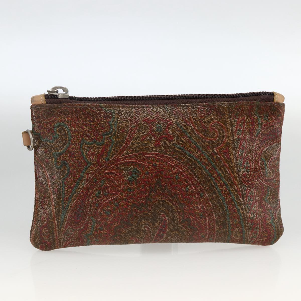 ETRO Paisley Tote Bag PVC Bordeaux Silver Auth am11145