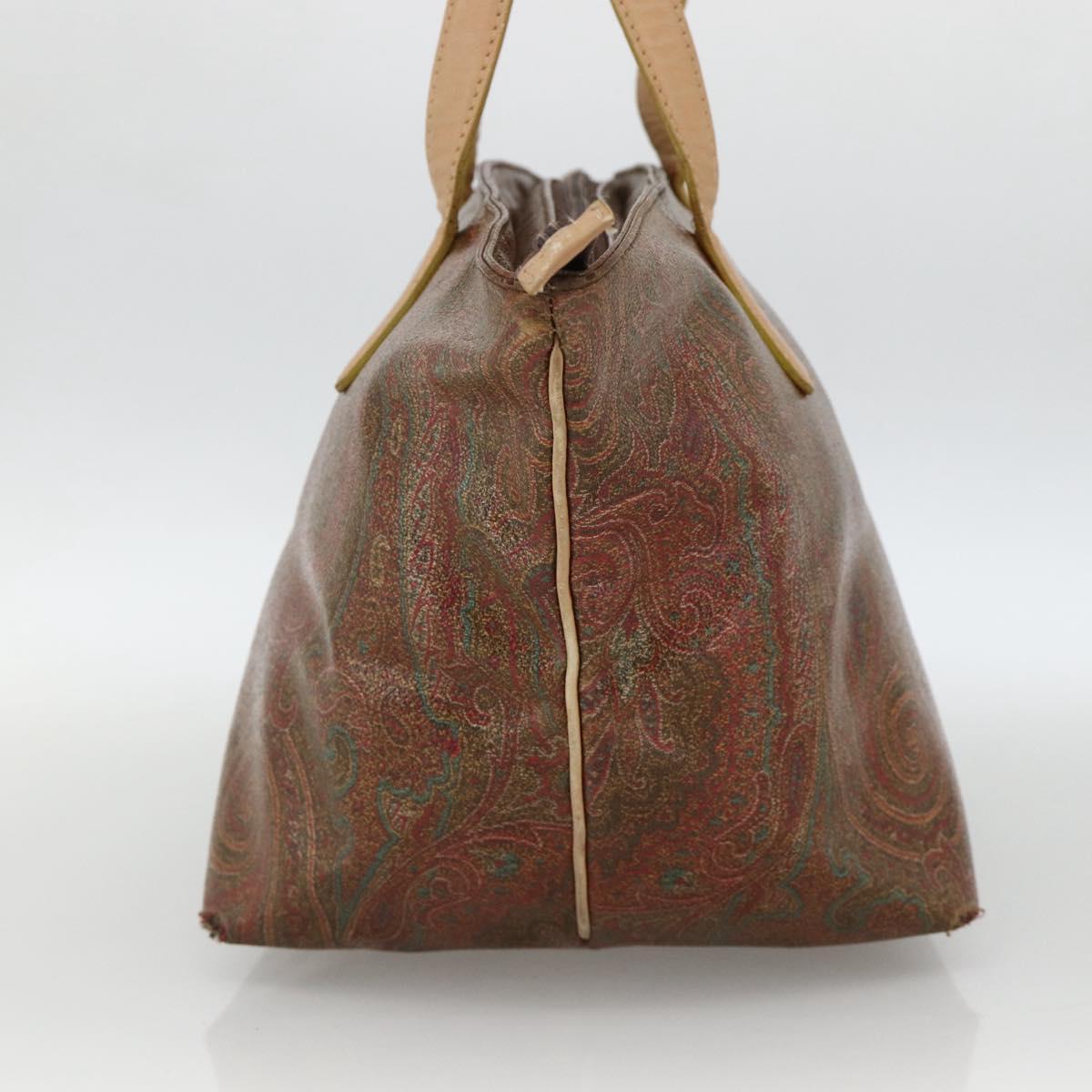 ETRO Paisley Tote Bag PVC Bordeaux Silver Auth am11145