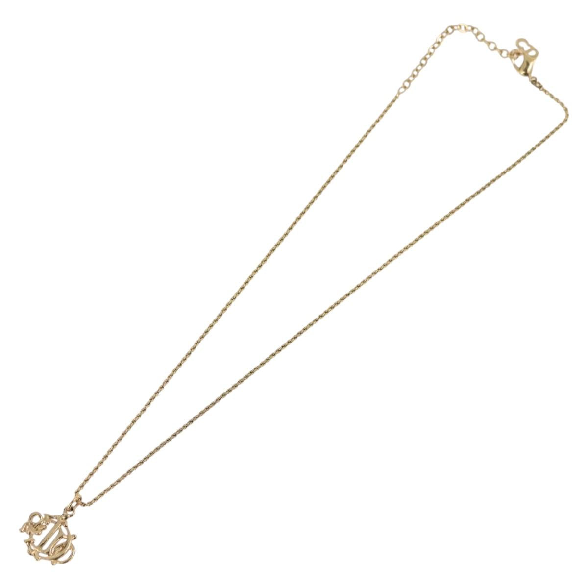 Christian Dior Necklace metal Gold Auth am11150V