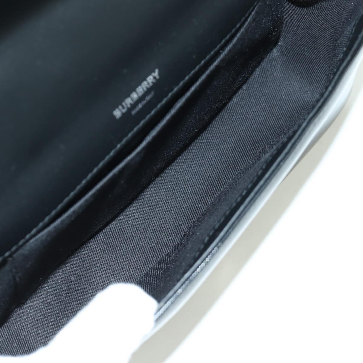 BURBERRY Roller Chain Shoulder Bag Leather Black Silver Auth am11155V