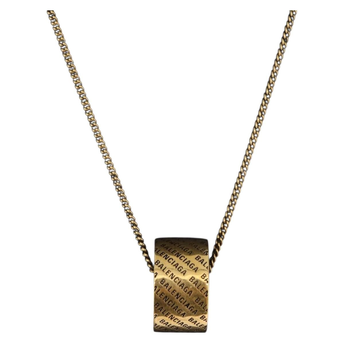 BALENCIAGA Necklace metal Gold Auth am11164V