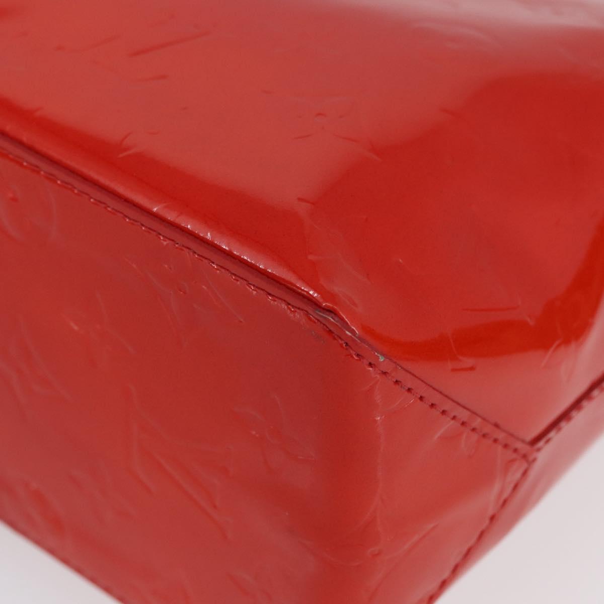 LOUIS VUITTON Monogram Vernis Reade PM Hand Bag Red Rouge M91088 Auth am11167A