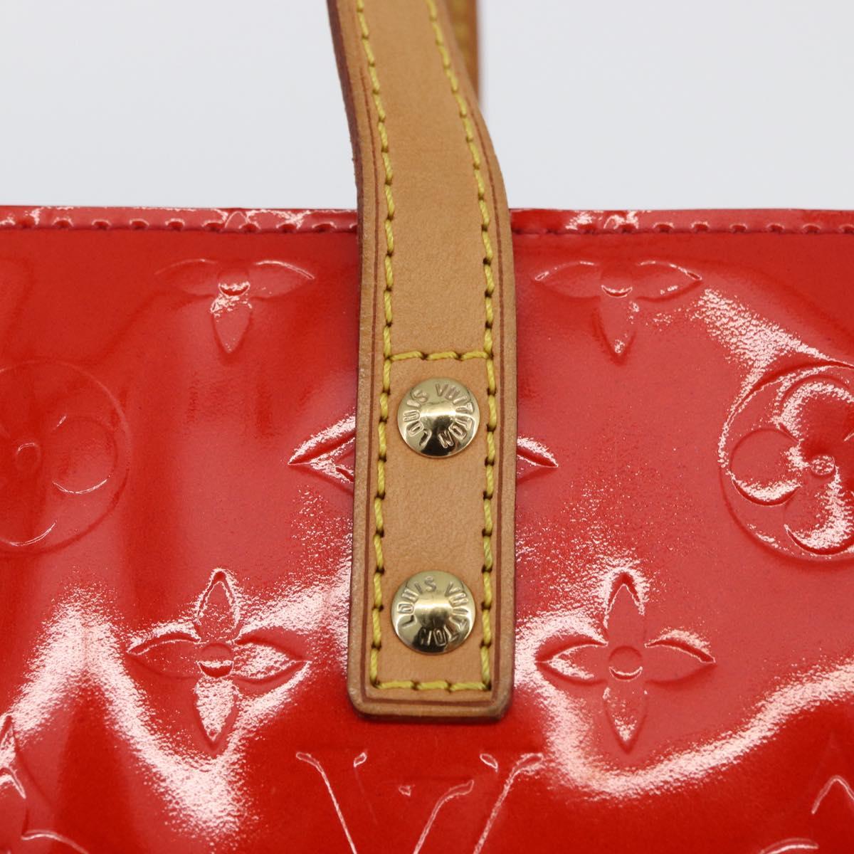 LOUIS VUITTON Monogram Vernis Reade PM Hand Bag Red Rouge M91088 Auth am11167A