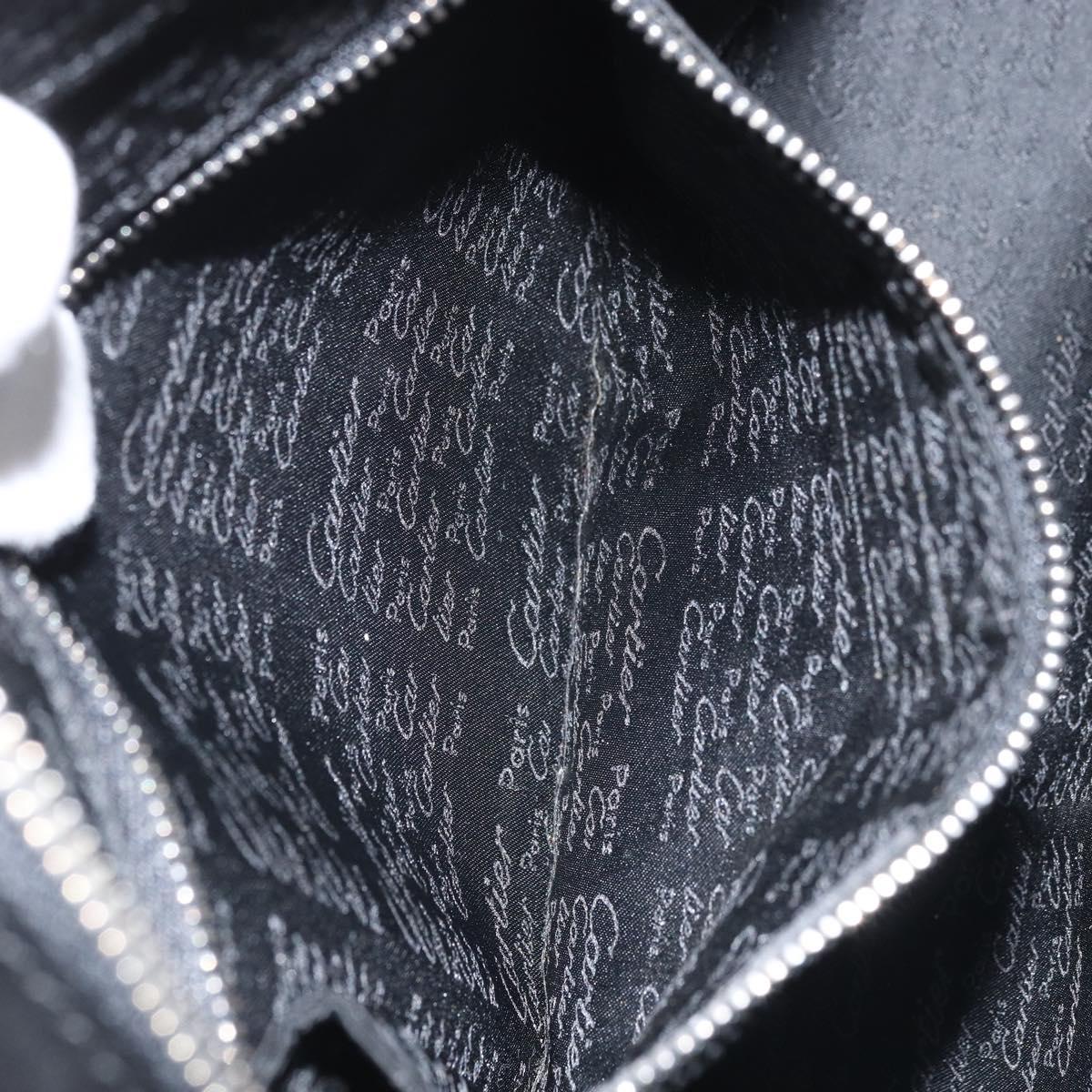 CARTIER Pasha Clutch Bag Leather Silver Black Auth am11169A