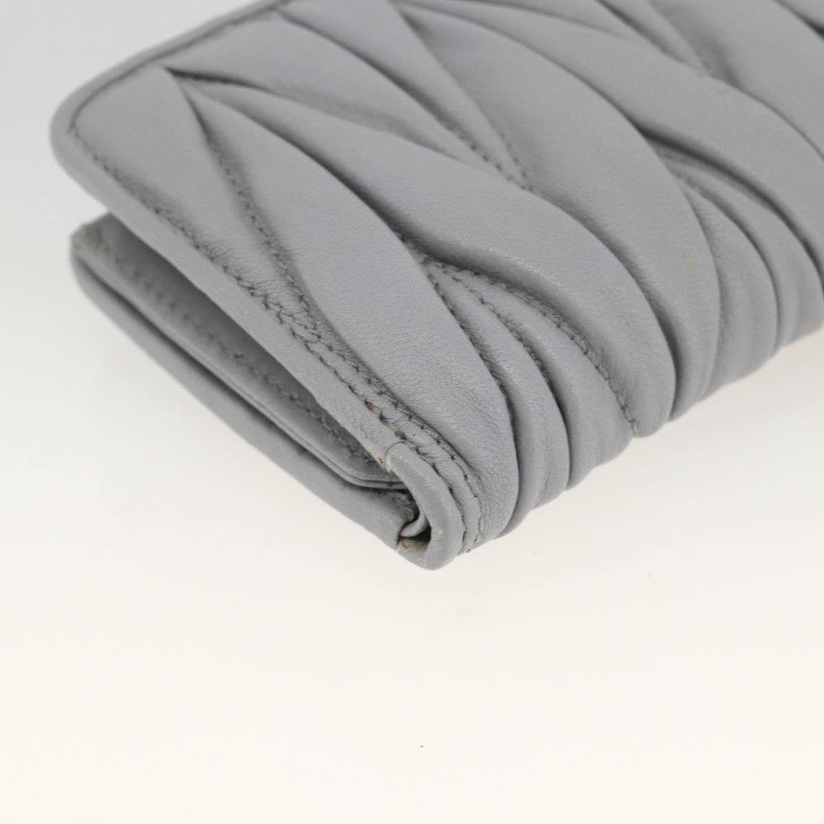 Miu Miu Matelasse Lady Rock Long Wallet Leather Gray Auth am11170A