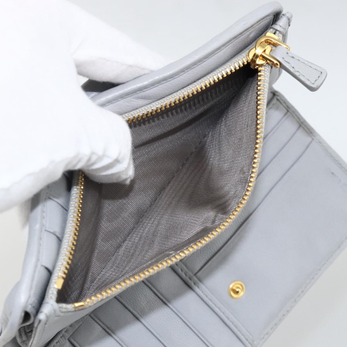 Miu Miu Matelasse Lady Rock Long Wallet Leather Gray Auth am11170A