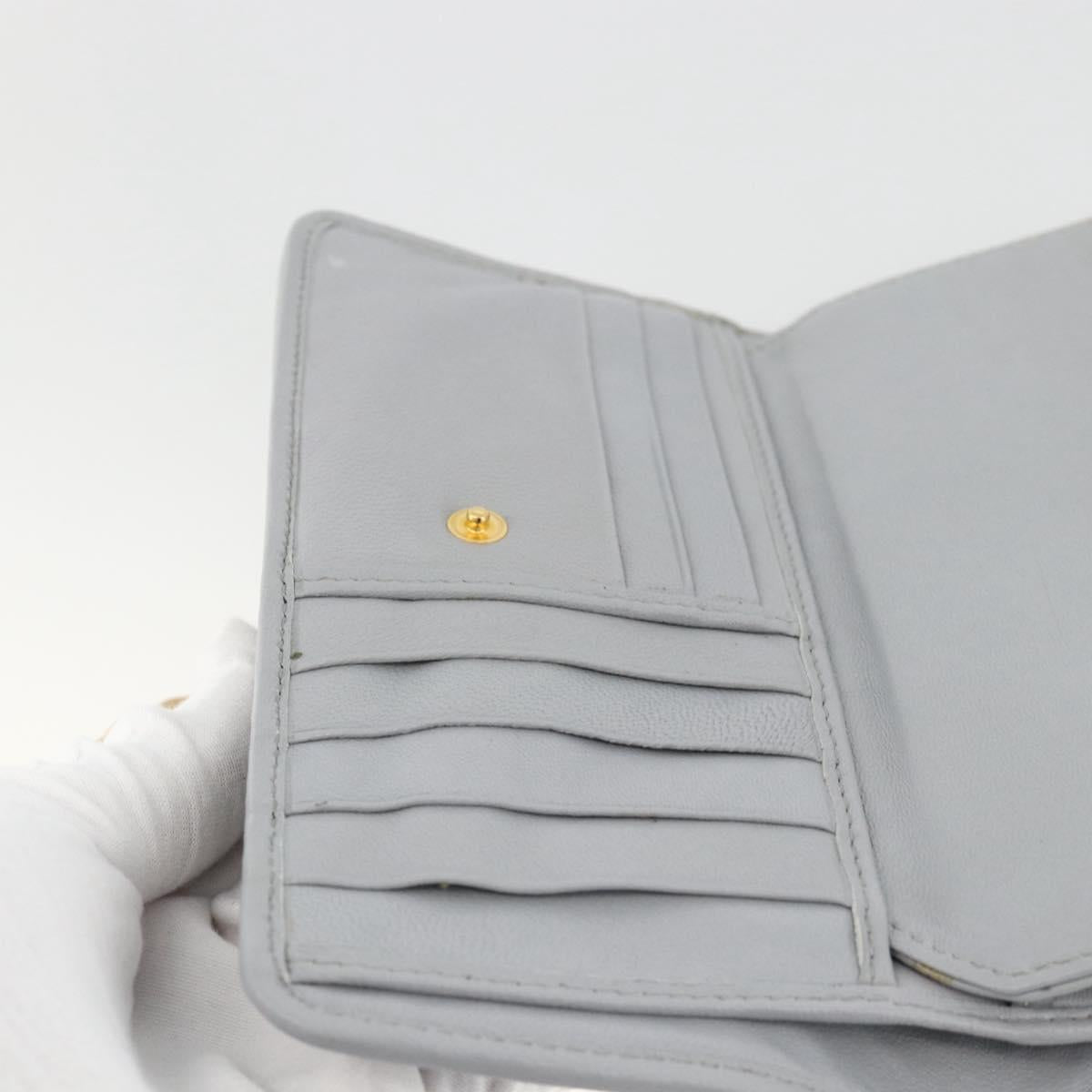 Miu Miu Matelasse Lady Rock Long Wallet Leather Gray Auth am11170A