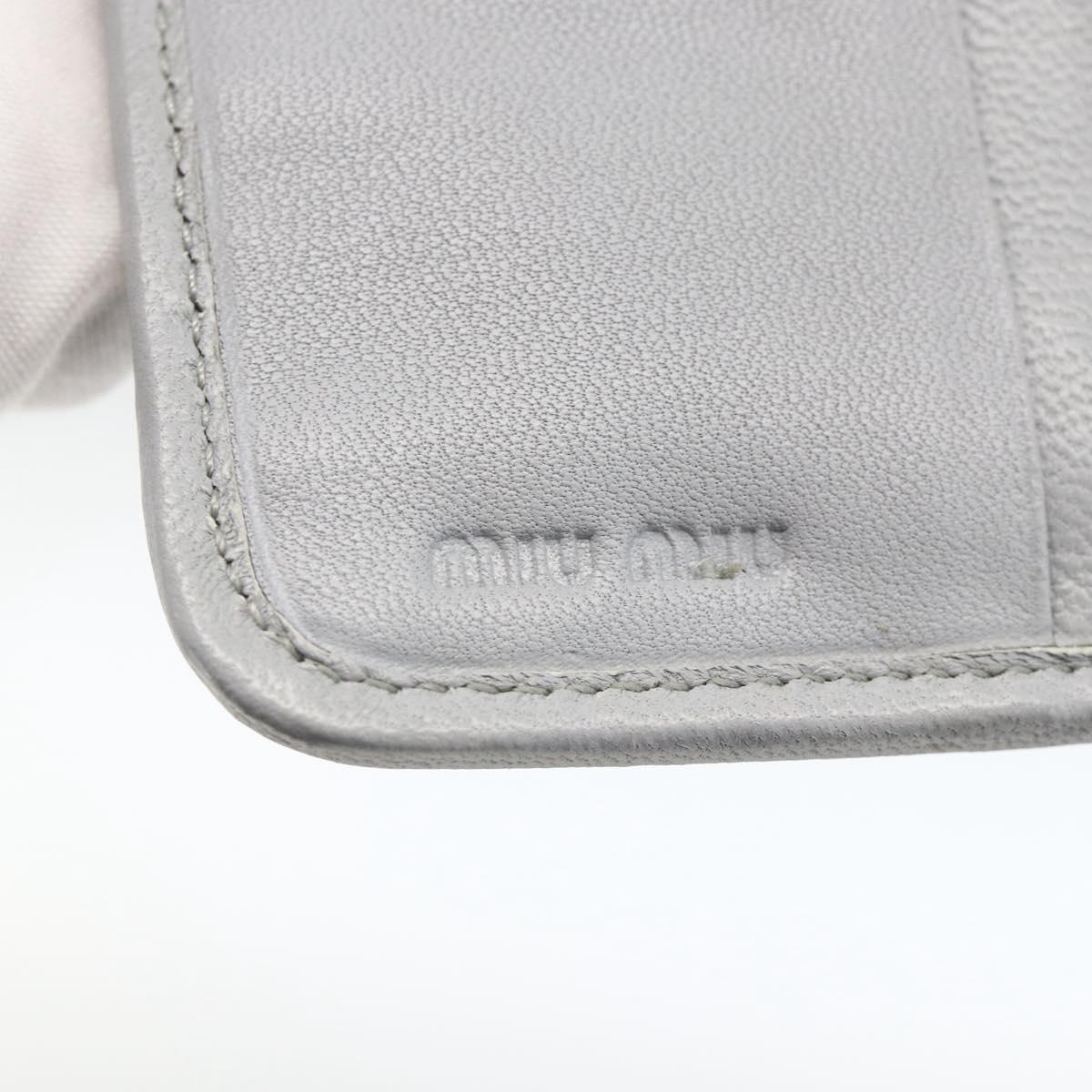 Miu Miu Matelasse Lady Rock Long Wallet Leather Gray Auth am11170A