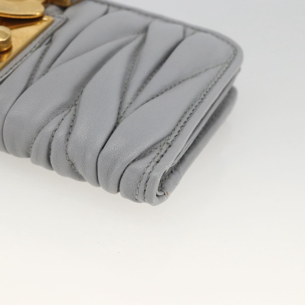 Miu Miu Matelasse Lady Rock Long Wallet Leather Gray Auth am11170A