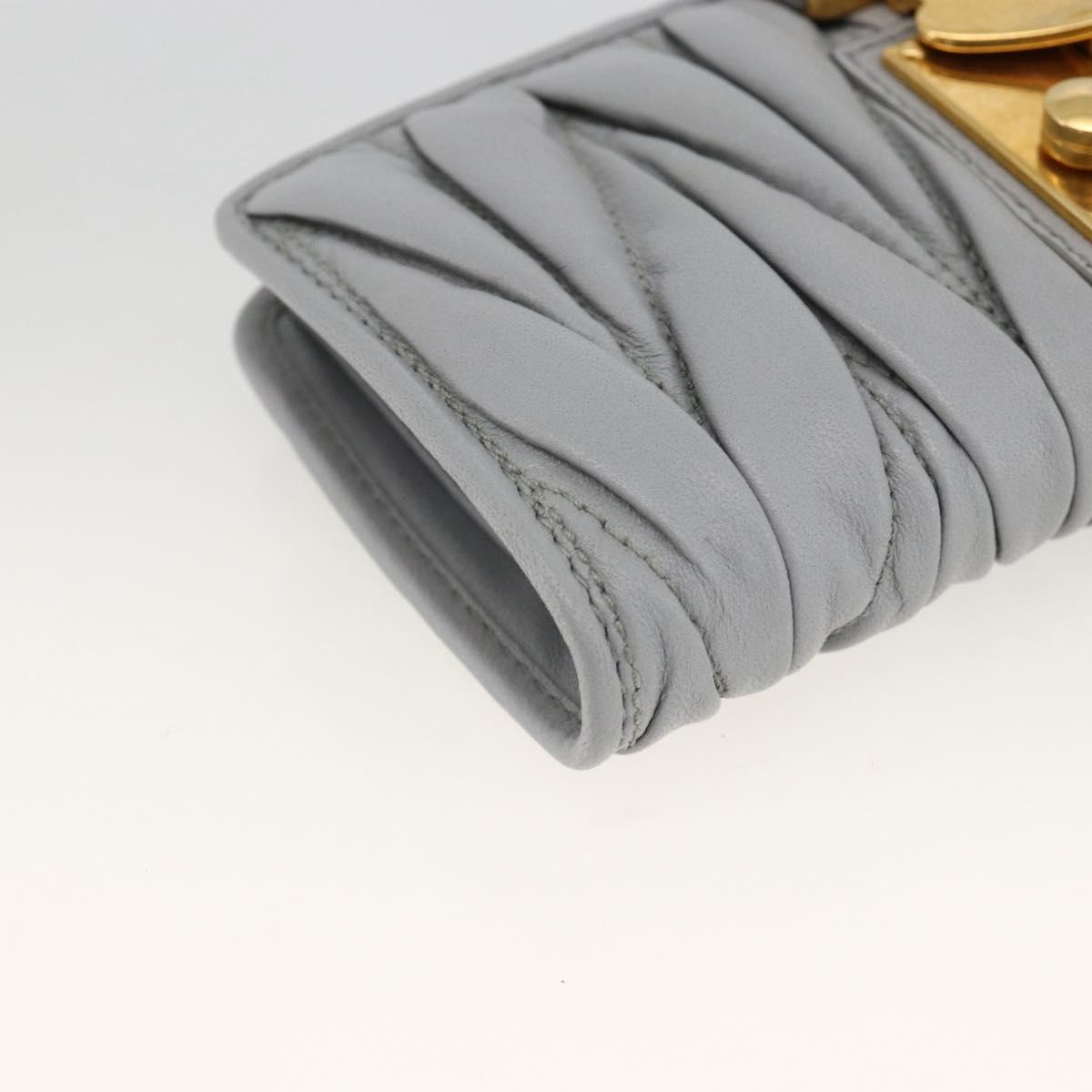 Miu Miu Matelasse Lady Rock Long Wallet Leather Gray Auth am11170A