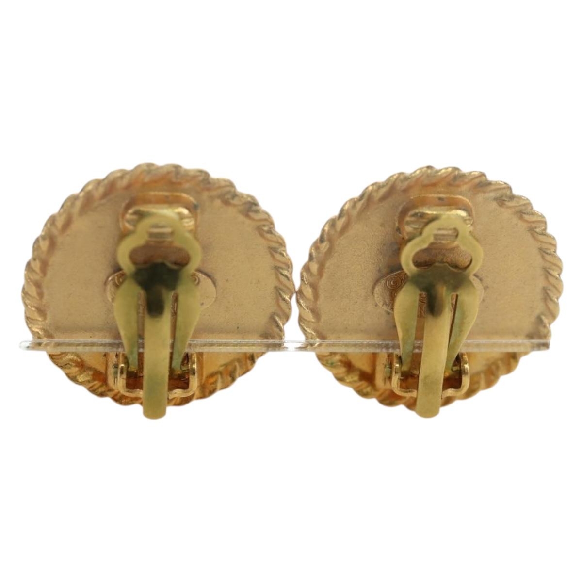 CHANEL COCO Mark Earring metal Gold CC Auth am11179M