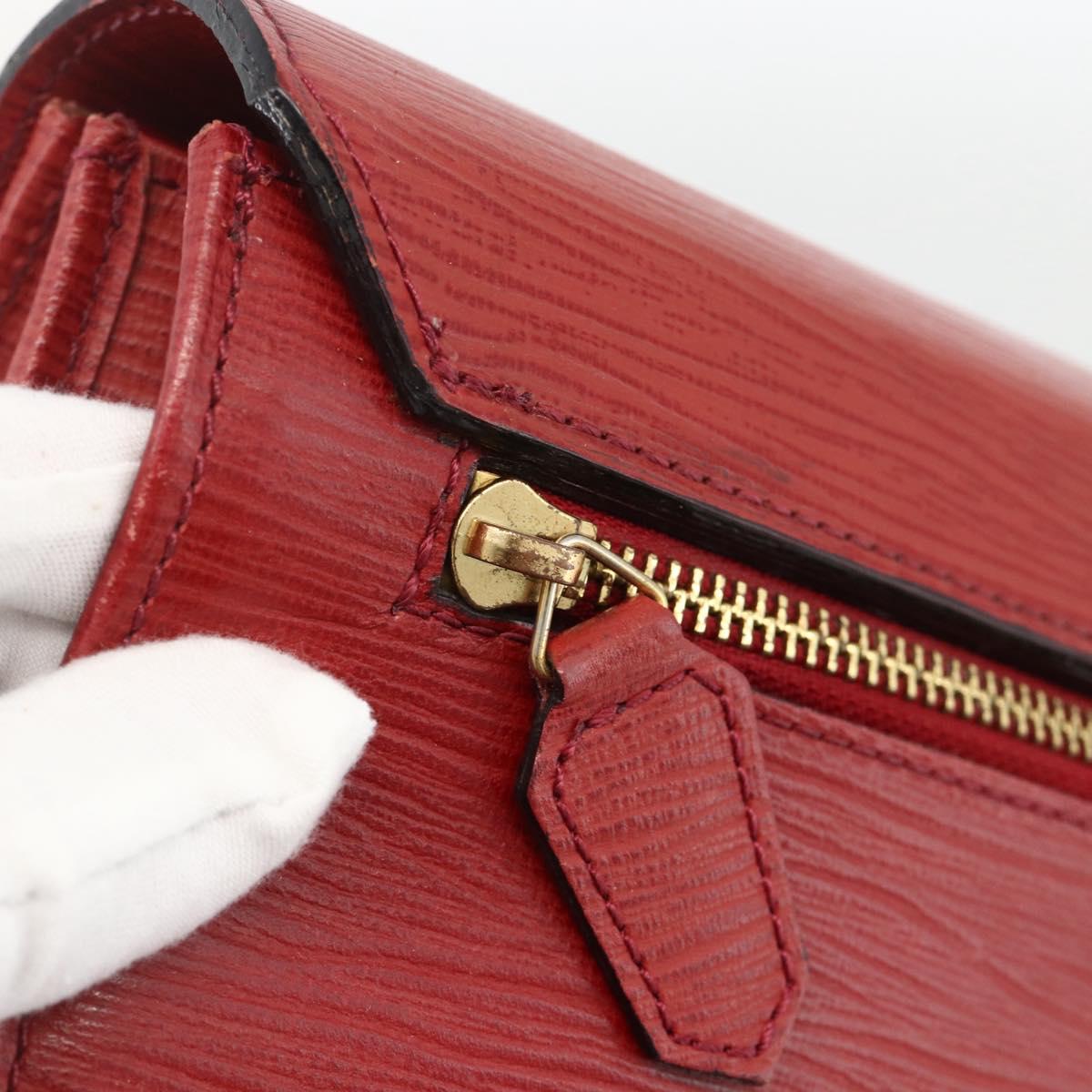 VERSACE Sunburst Clutch Bag Leather Red Gold Auth am11180A