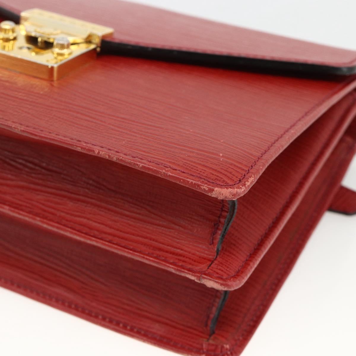 VERSACE Sunburst Clutch Bag Leather Red Gold Auth am11180A