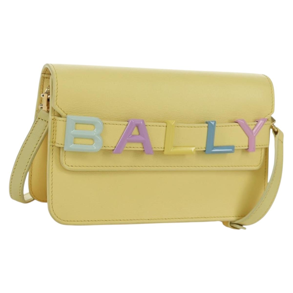 BALLY BALLY Logo Limited To 30 Items Bag Leather Gold Yellow Auth am11184SM