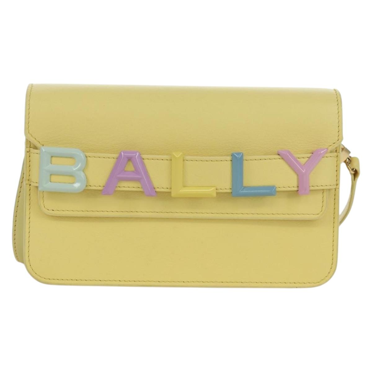 BALLY BALLY Logo Limited To 30 Items Bag Leather Gold Yellow Auth am11184SM