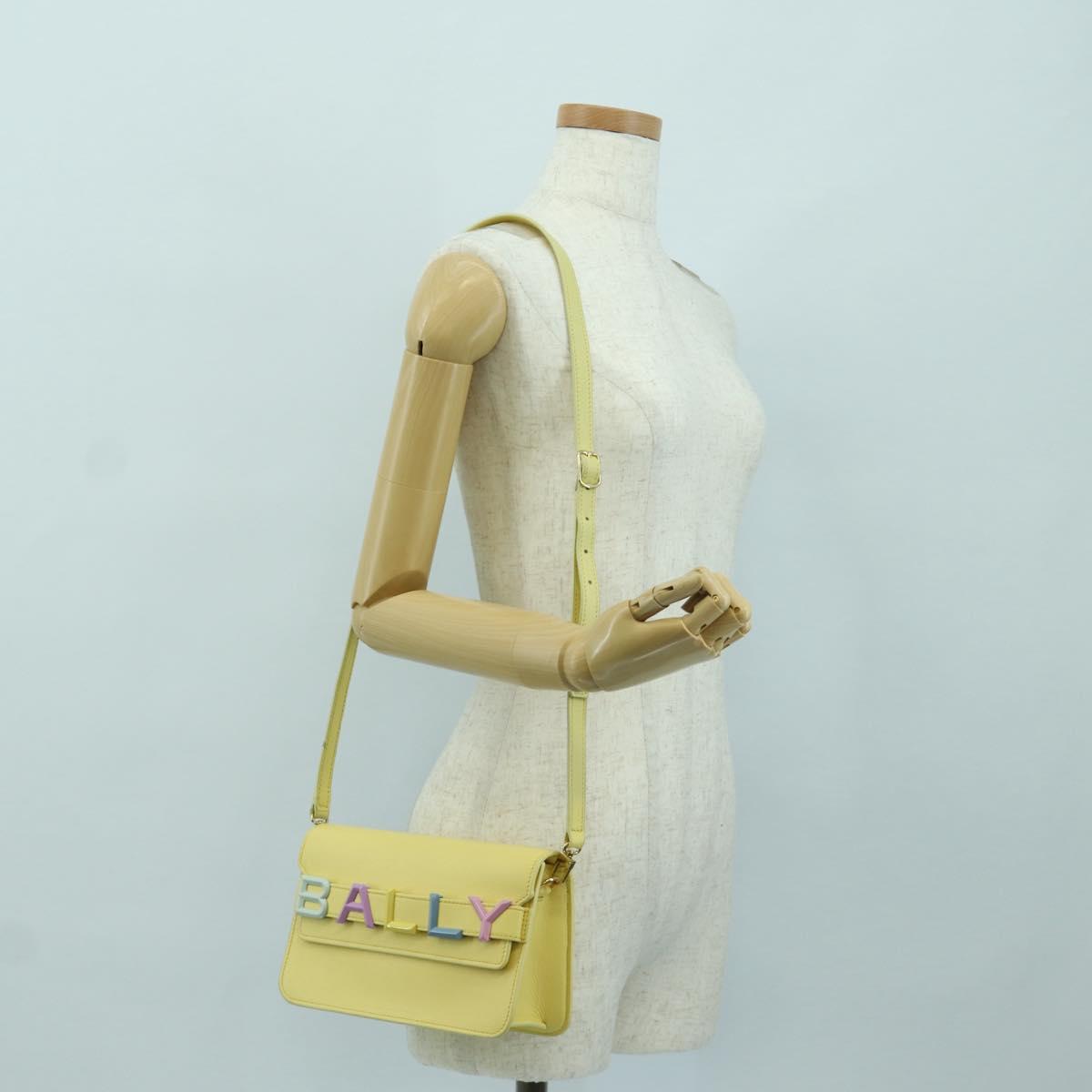 BALLY BALLY Logo Limited To 30 Items Bag Leather Gold Yellow Auth am11184SM