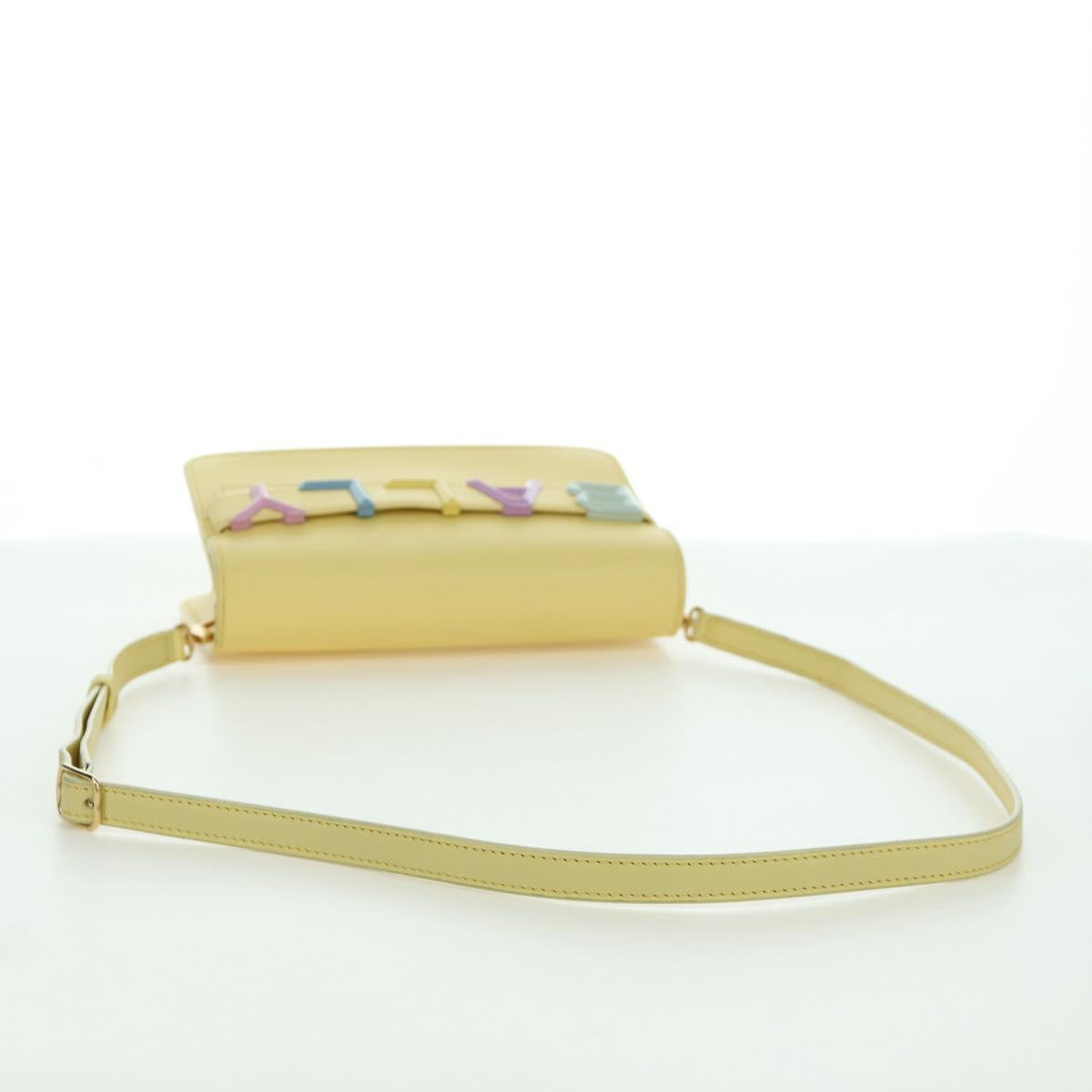 BALLY BALLY Logo Limited To 30 Items Bag Leather Gold Yellow Auth am11184SM