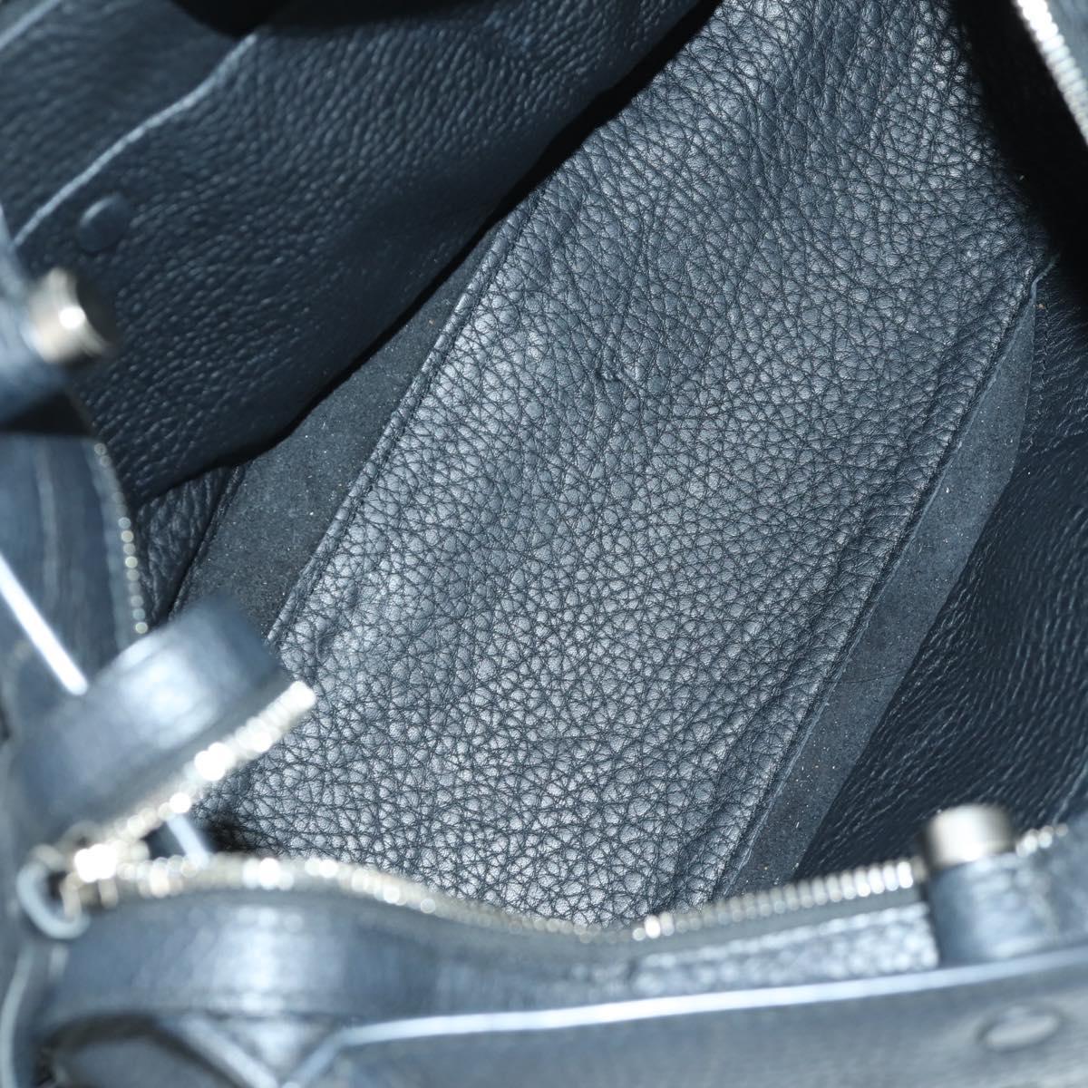 BALENCIAGA Blackout City Hand Bag Leather 2way Black Silver 443514 am11187SAM
