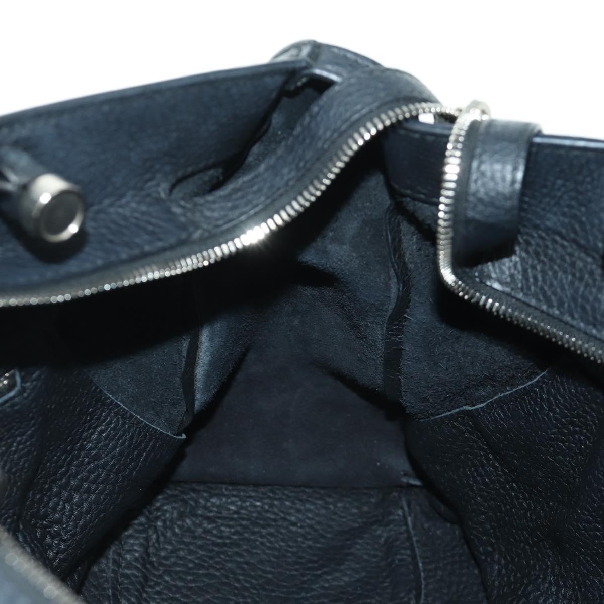 BALENCIAGA Blackout City Hand Bag Leather 2way Black Silver 443514 am11187SAM