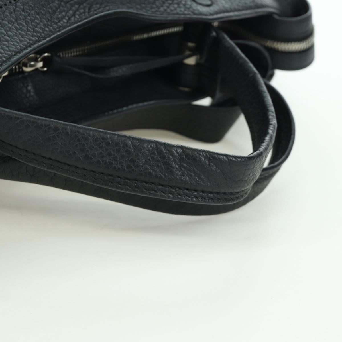 BALENCIAGA Blackout City Hand Bag Leather 2way Black Silver 443514 am11187SAM