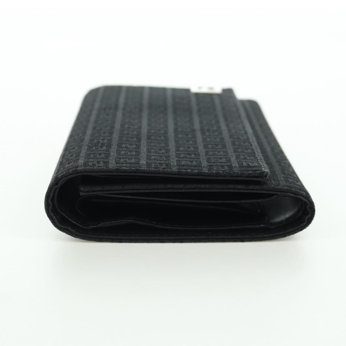 FENDI Zucchino Canvas Trifold Wallet Black Auth am11191V