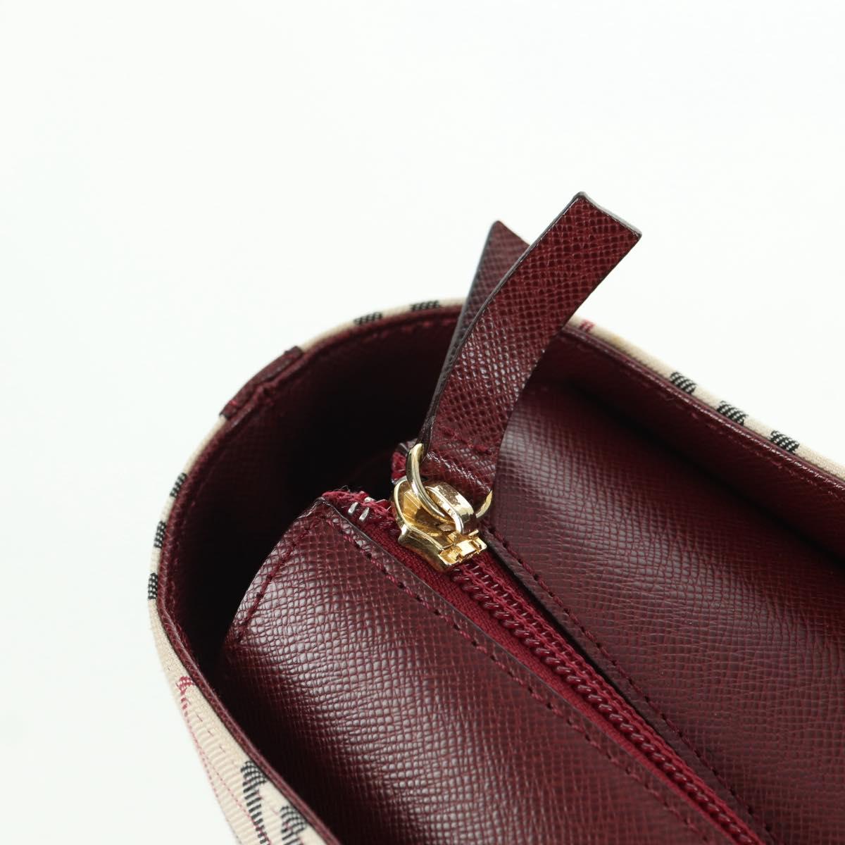 BURBERRY Nova Check Hand Bag Canvas Leather Beige Gold Auth am11213A