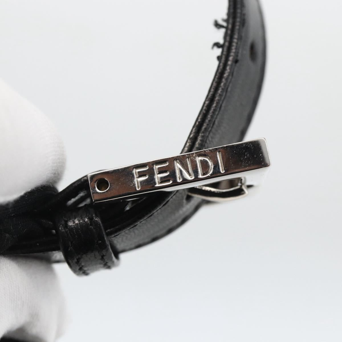 FENDI Mamma Baguette Shoulder Bag Jersey Black Silver Auth am11228A