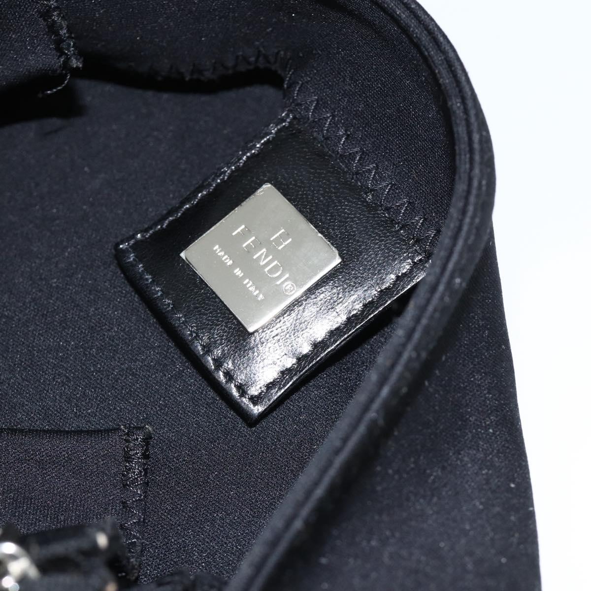 FENDI Mamma Baguette Shoulder Bag Jersey Black Silver Auth am11228A