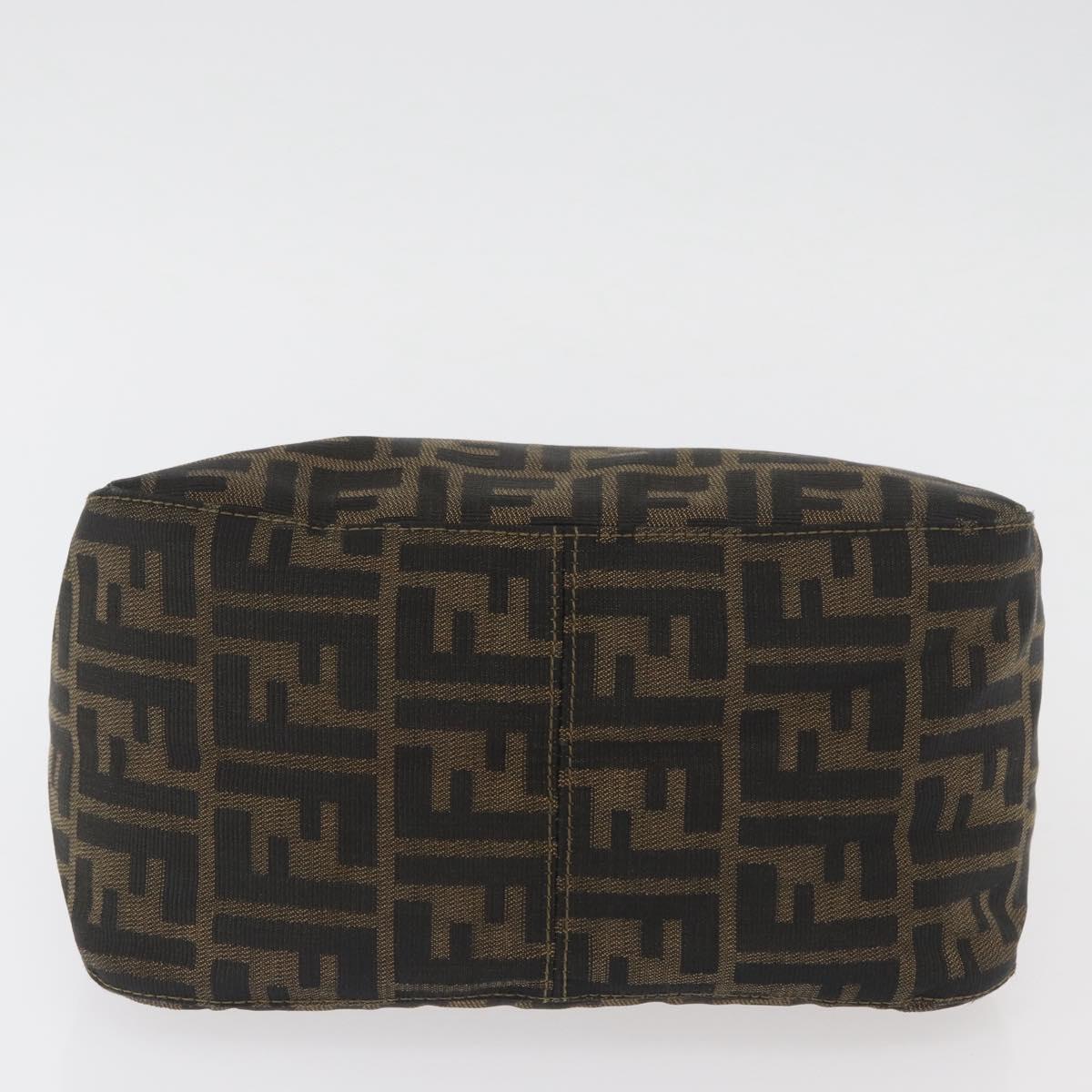 FENDI Zucca Canvas Mamma Baguette Shoulder Bag Brown Black Auth am11271A