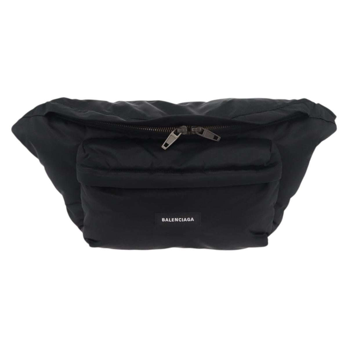 BALENCIAGA Body Bag Nylon Black 661862 Auth am11295