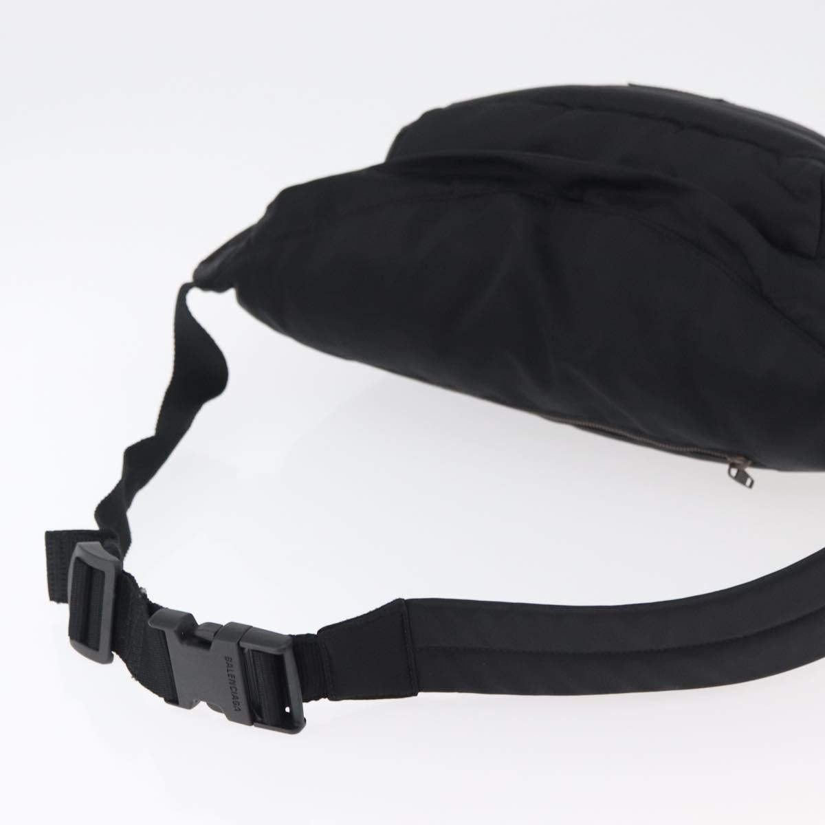 BALENCIAGA Body Bag Nylon Black 661862 Auth am11295