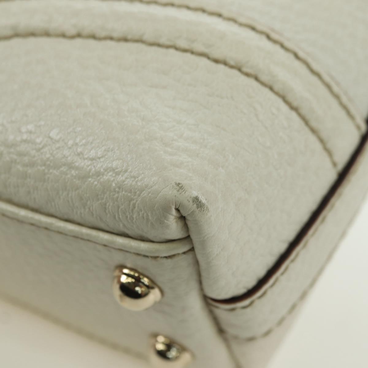GUCCI Hand Bag Leather White Gold 145999 Auth am11306A