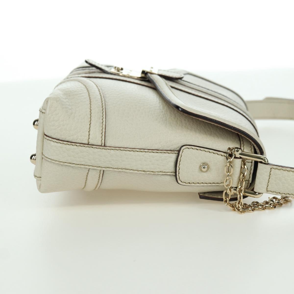GUCCI Hand Bag Leather White Gold 145999 Auth am11306A
