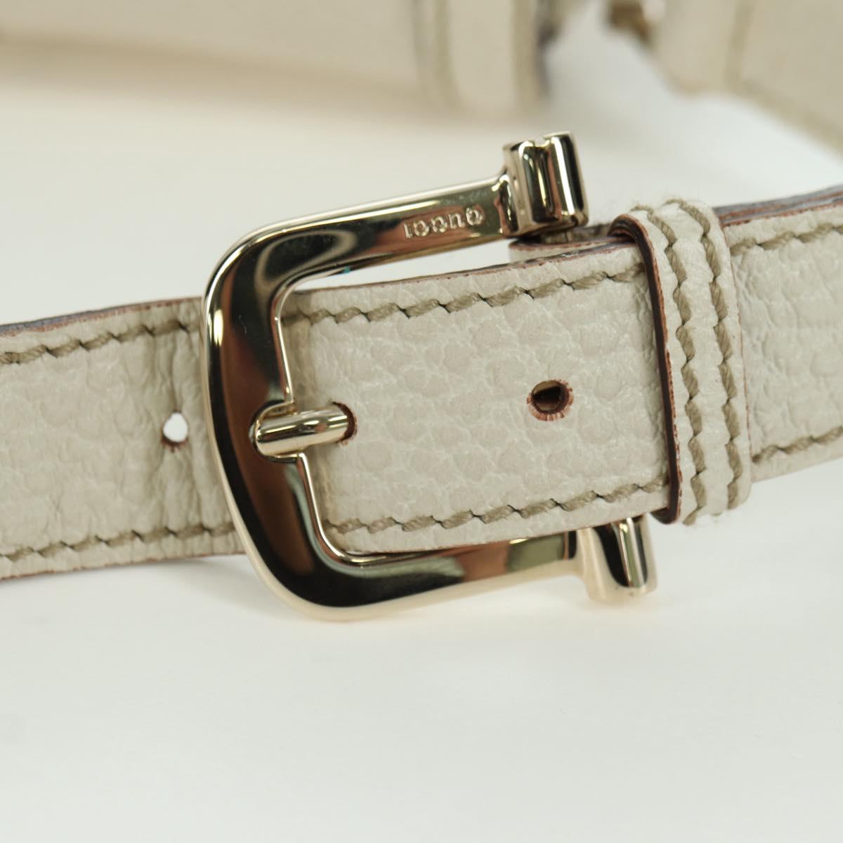 GUCCI Hand Bag Leather White Gold 145999 Auth am11306A