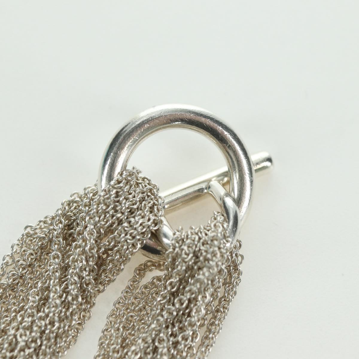 TIFFANY&Co. 10-Row Open Heart Toggle Chain Bracelet Ag925 Silver Auth am11311M