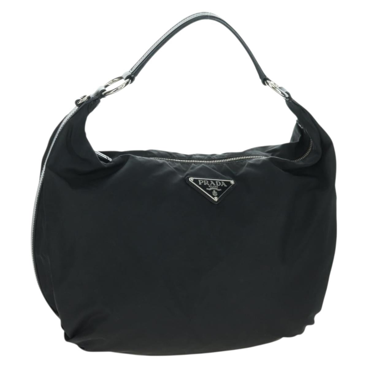PRADA Shoulder Bag Nylon Black Silver Auth am11322V
