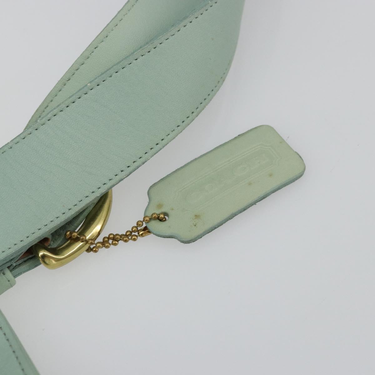 Old Coach Tote Bag Leather Light Blue Gold Auth am11339A