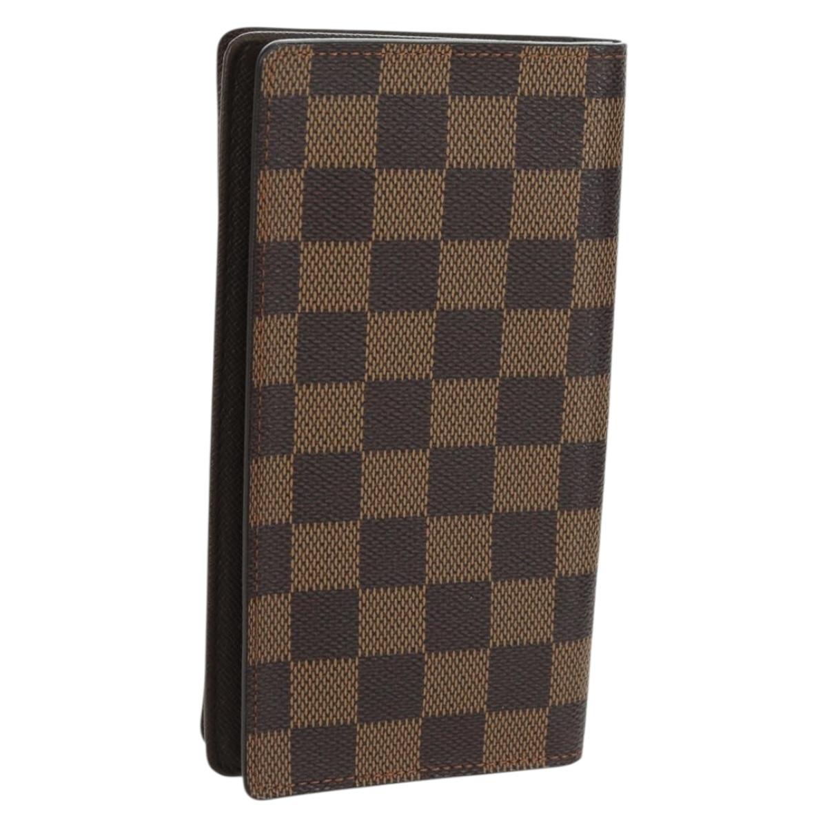 LOUIS VUITTON Damier Ebene Porte Cartes Credit Long Wallet N60825 Auth am11341V