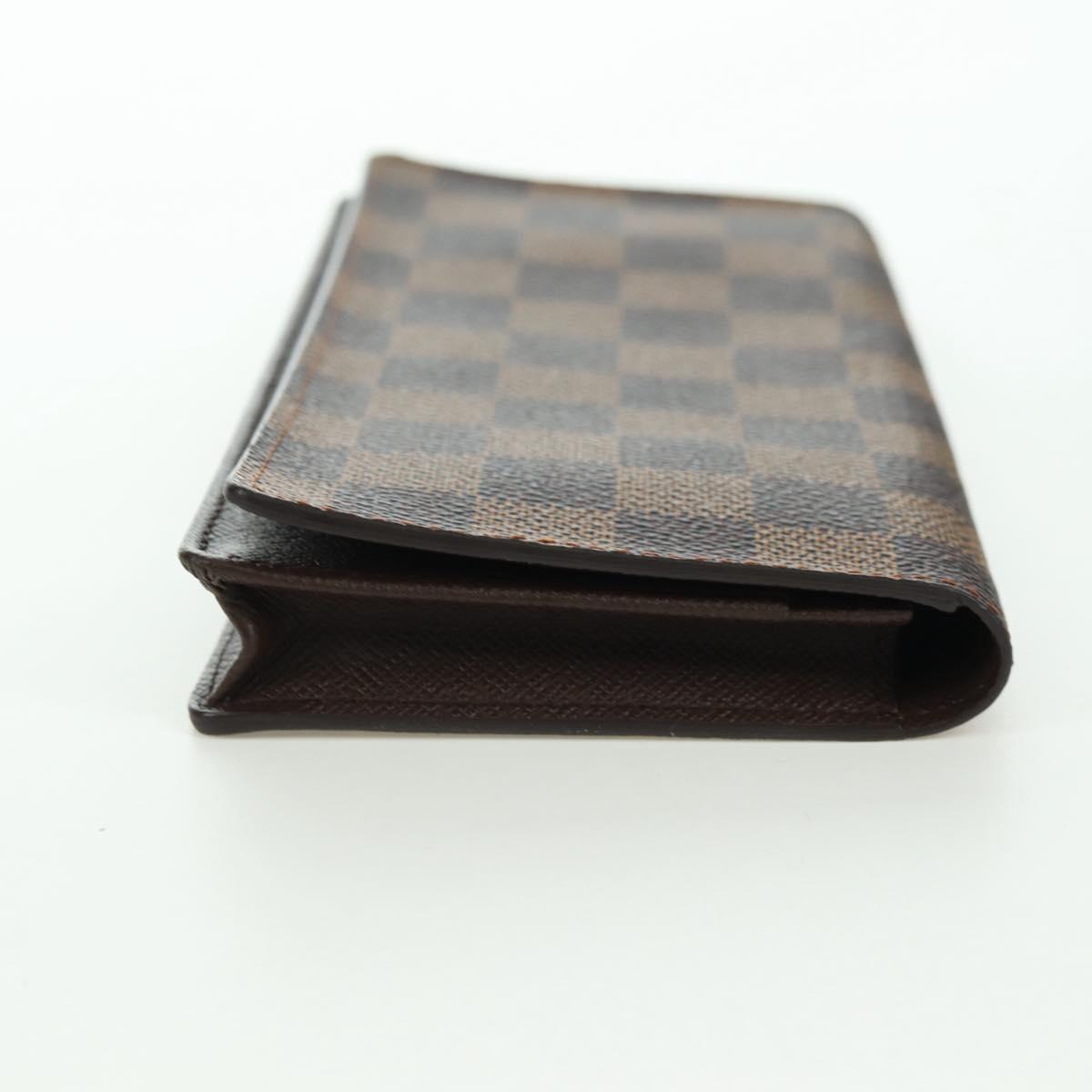 LOUIS VUITTON Damier Ebene Porte Cartes Credit Long Wallet N60825 Auth am11341V