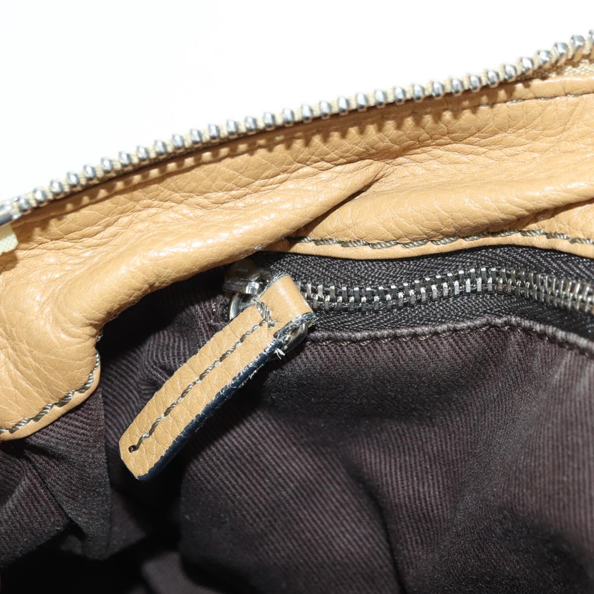 Chloe Paddington Hand Bag Leather Beige Gold Silver Auth am11349V