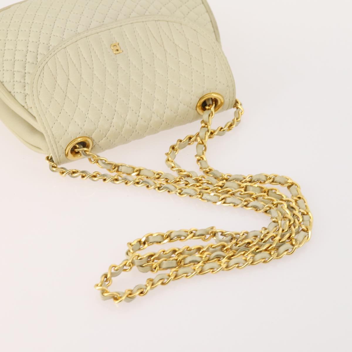 BALLY Chain Shoulder Bag Leather 2 Set Purple White Auth am11367