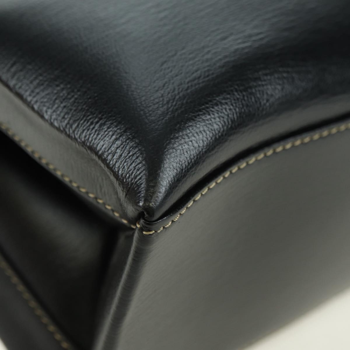 LOEWE Velazquez Hand Bag Leather 2way Brown Gold black Auth am11389V