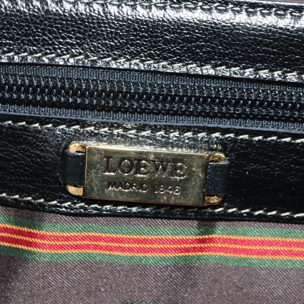 LOEWE Velazquez Hand Bag Leather 2way Brown Gold black Auth am11389V