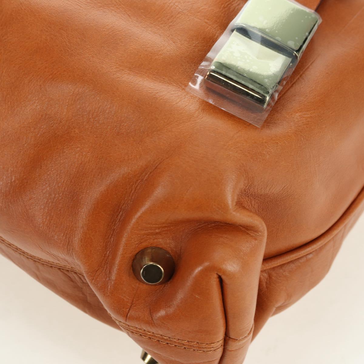 Chloe Victoria Hand Bag Leather 2way Brown Gold Auth am11395V