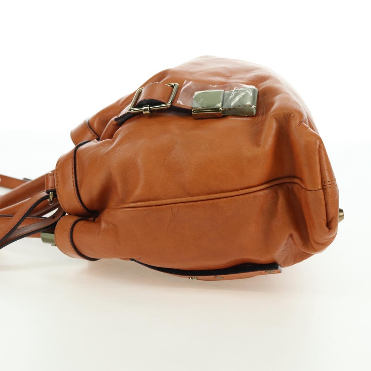 Chloe Victoria Hand Bag Leather 2way Brown Gold Auth am11395V