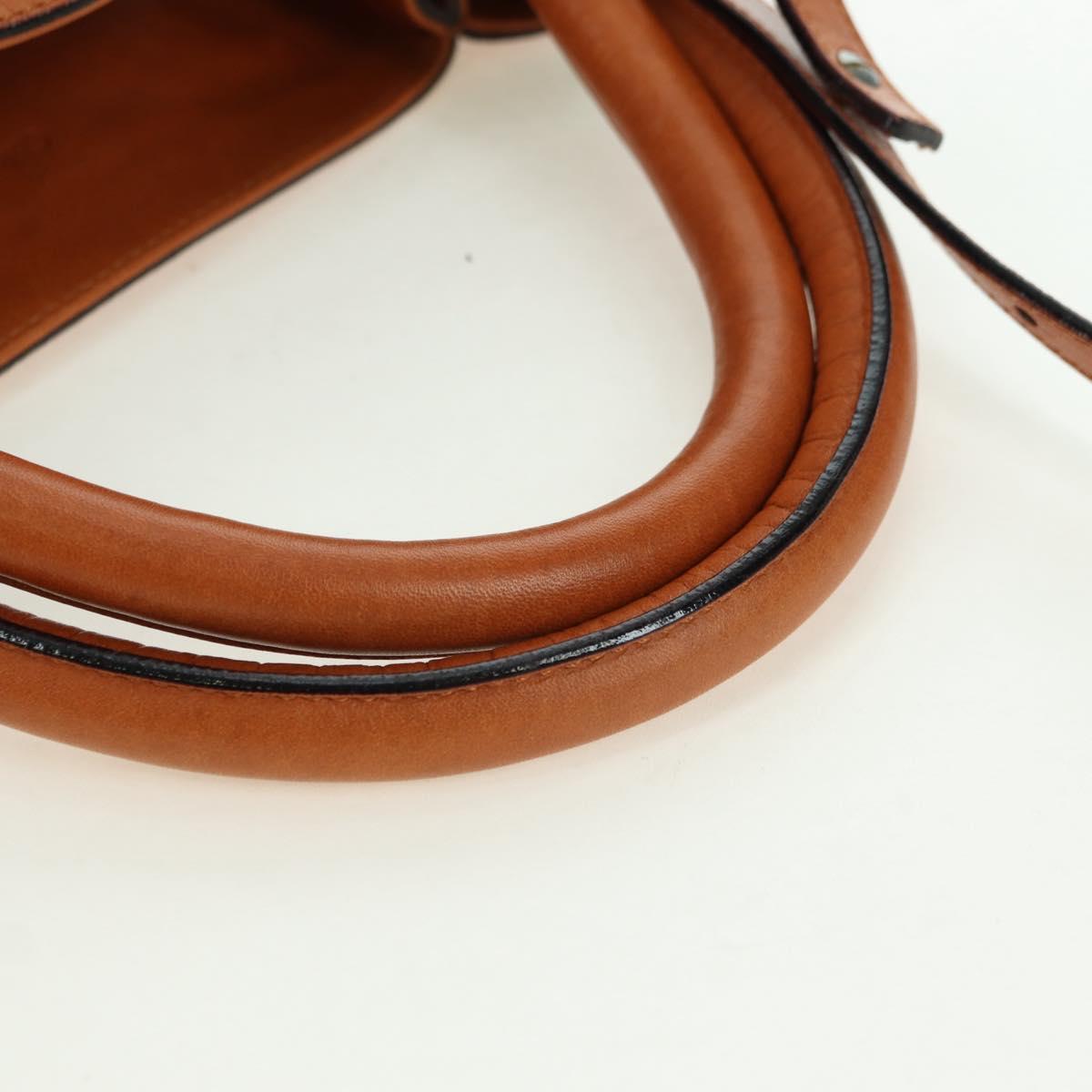 Chloe Victoria Hand Bag Leather 2way Brown Gold Auth am11395V