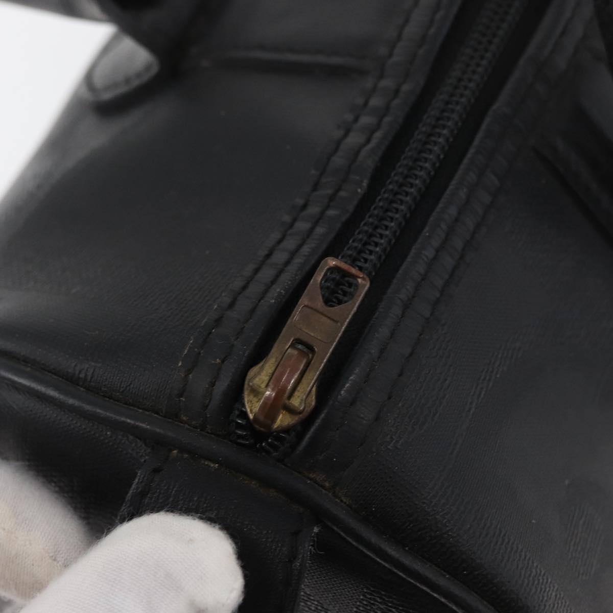 Christian Dior Trotter Canvas Mini Boston Bag PVC Black Gold Auth am11408A